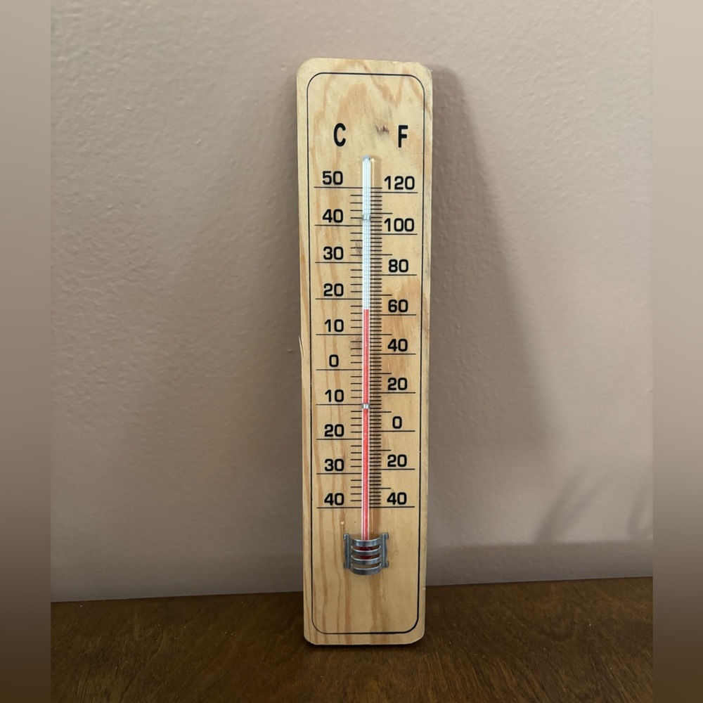{SHEIN} Wooden Wall Thermometer